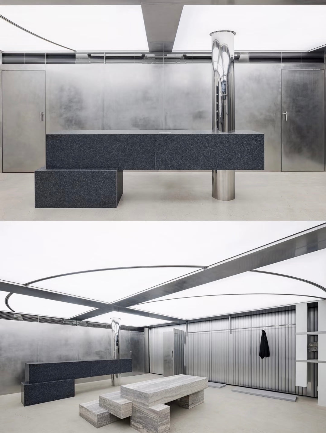 Lucretia retail light box stretch ceiling system enhancing modern shop interior design.