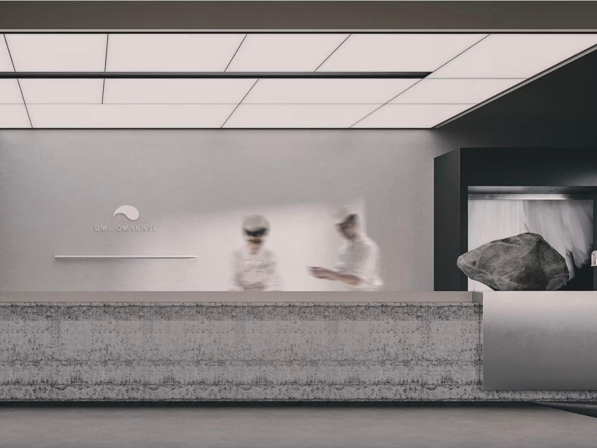 Lucretia stretch ceiling system providing soft backlit illumination in a hospitality reception area.