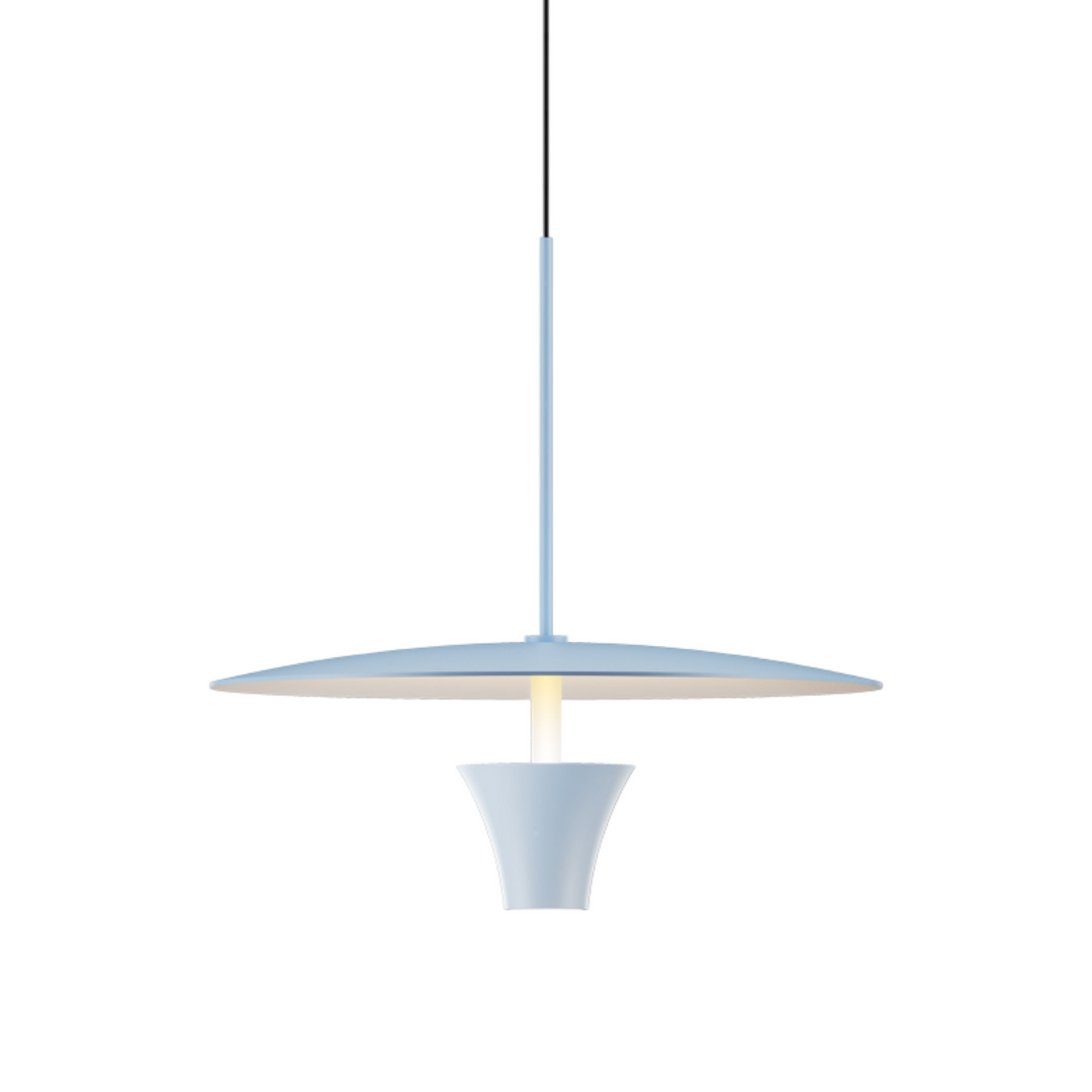 Umbrella magnetic track pendant light DC48V installed on Lucretia magnetic track system for residential and boutique hospitality lighting