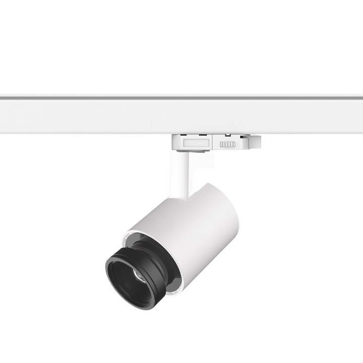 Mini adjustable beam LED track light for museum and gallery accent lighting

