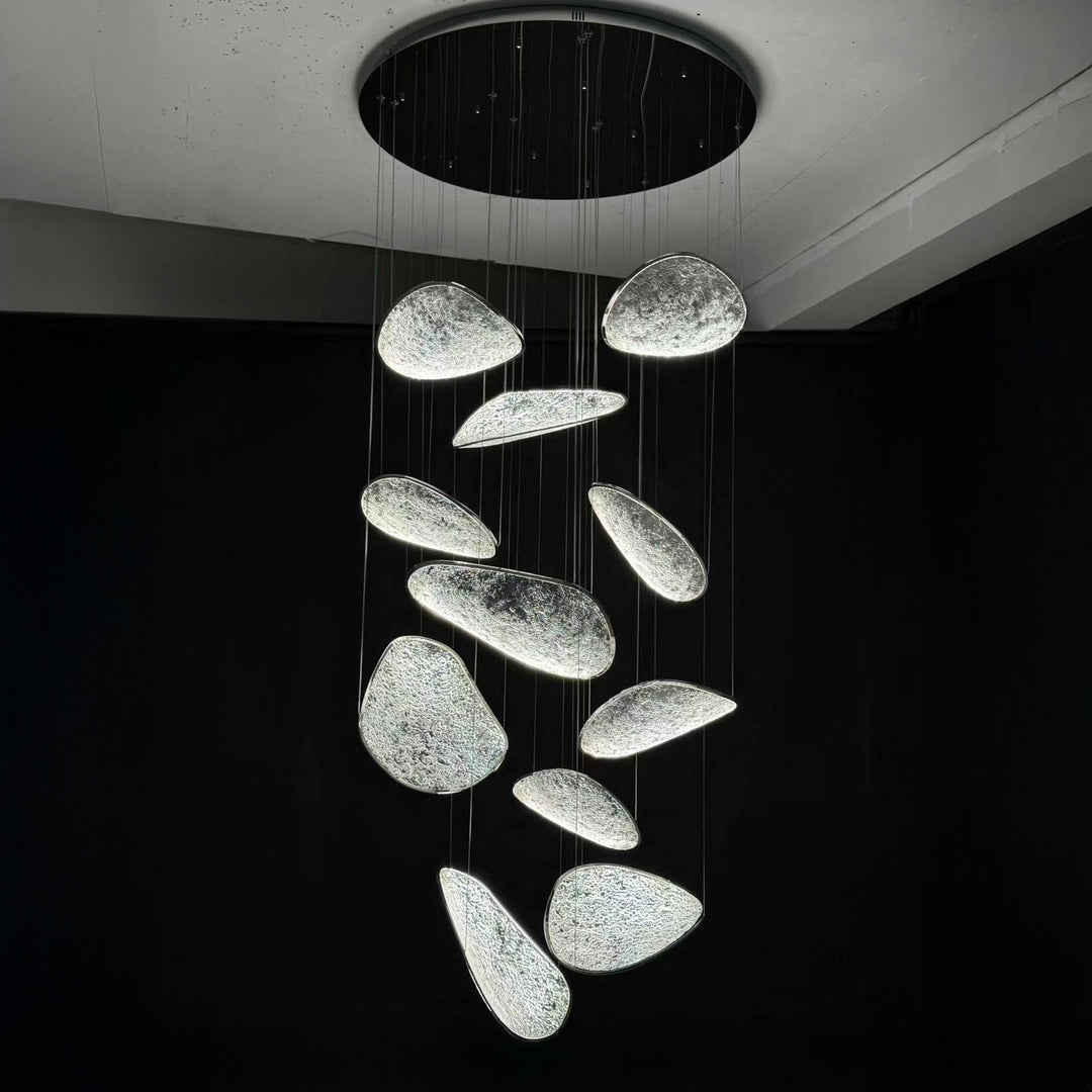 Modern chandelier for high ceiling and stair void lighting