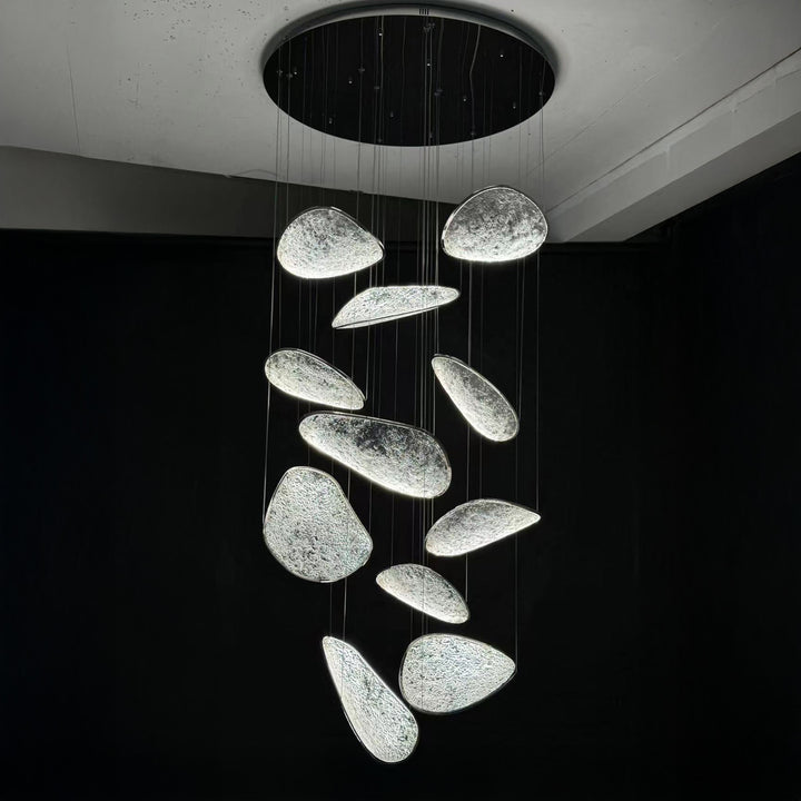 Modern chandelier for high ceiling and stair void lighting