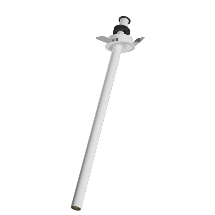 White ModuRay Accent Spotlight with long linear body for architectural ceiling accent lighting