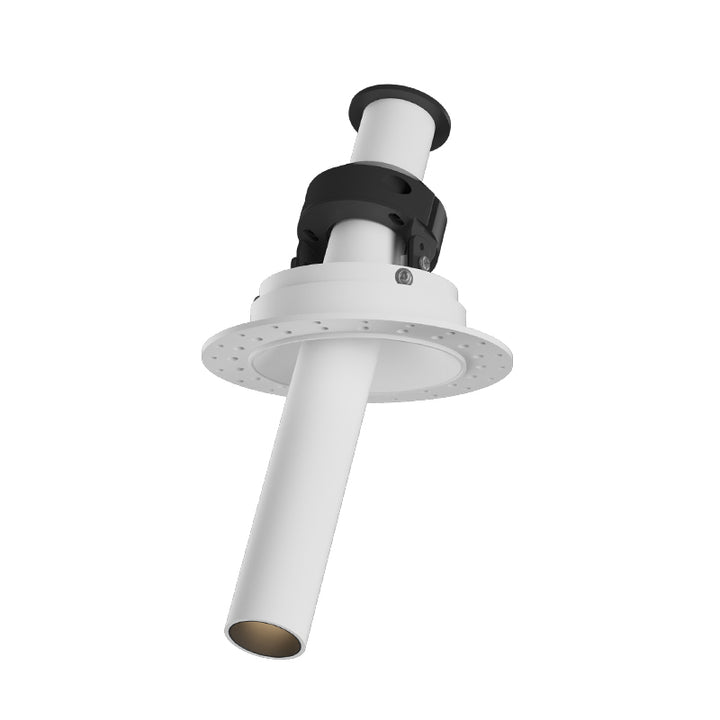 White trimless accent spotlight with recessed ceiling mounting structure