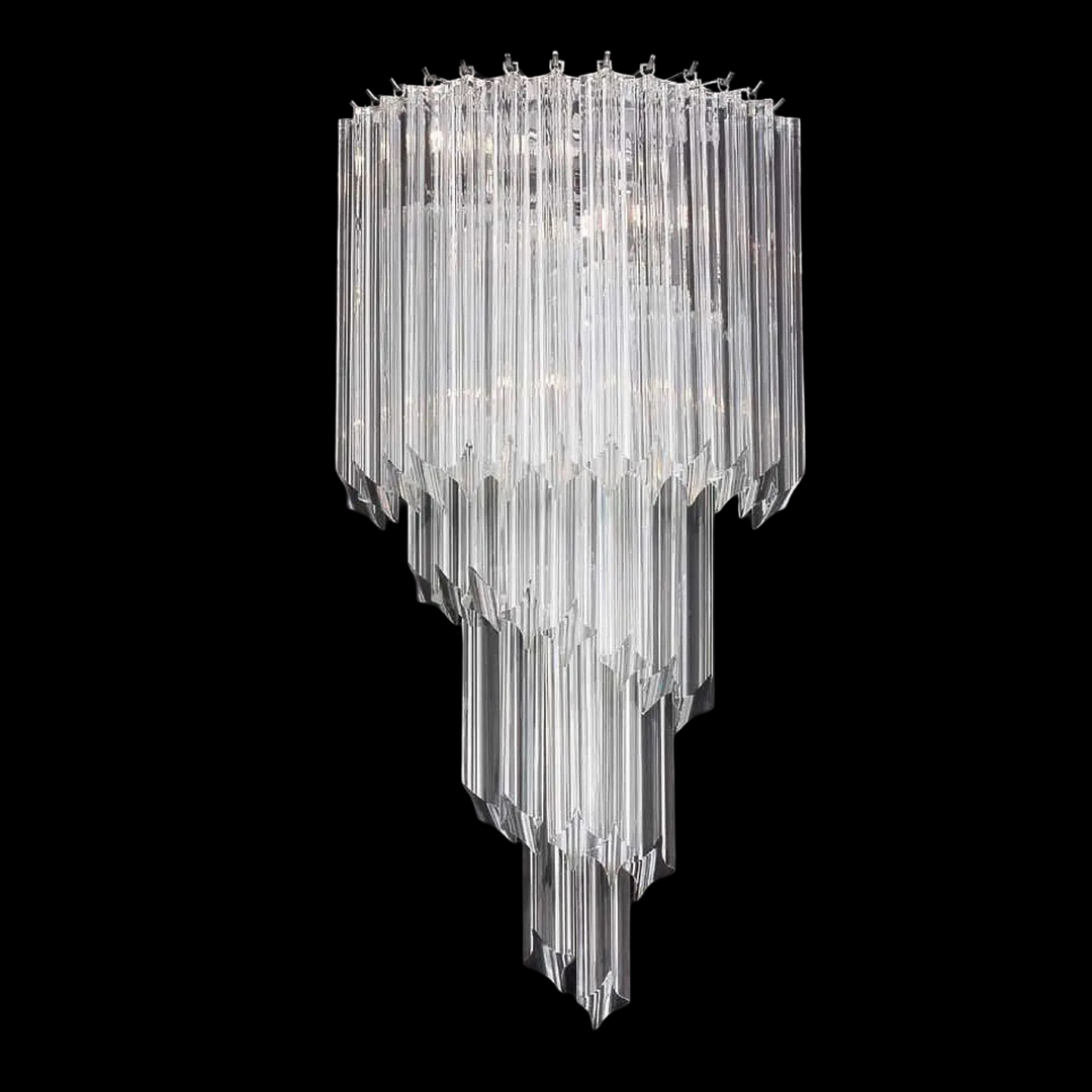 luxury tiered crystal wall lamp providing elegant ambient lighting in a modern interior