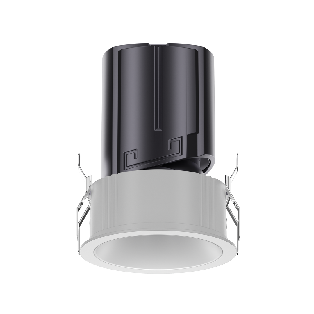 NOVA 55 architectural LED downlight with matte white reflector, premium anti-glare optics for modern architectural interiors.