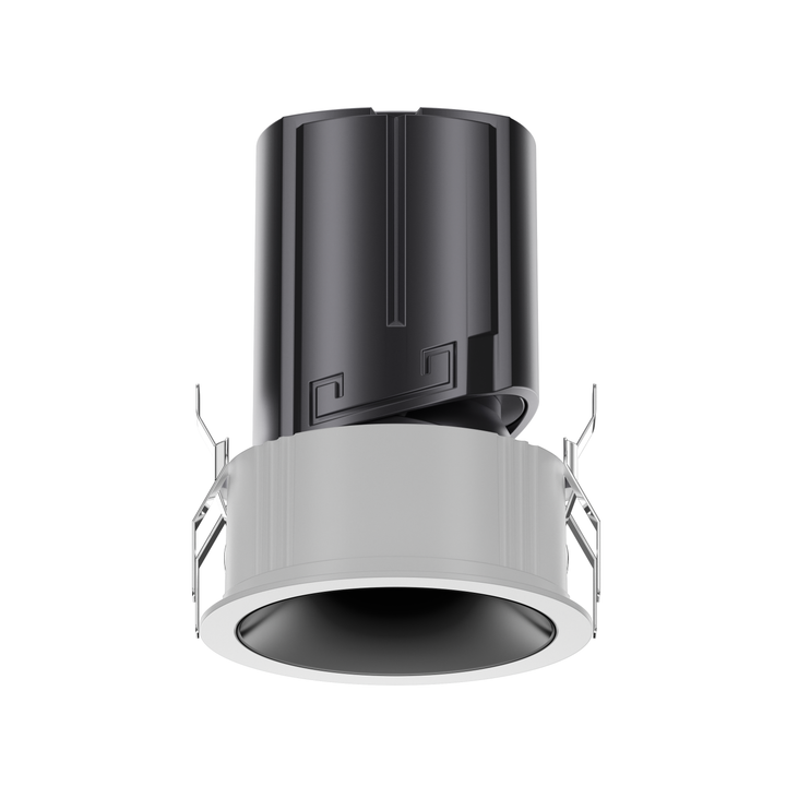 NOVA 55 architectural LED downlight with metallic black reflector, precision optics and deep recessed anti-glare design.
