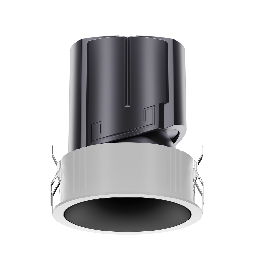 NOVA 75 architectural LED downlight with black reflector, deep recessed anti-glare optics for architectural lighting.