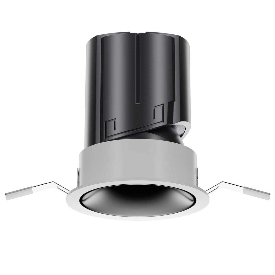 NOVA 95 architectural LED downlight with matte black reflector, deep recessed architectural LED downlight with CRI 95+.