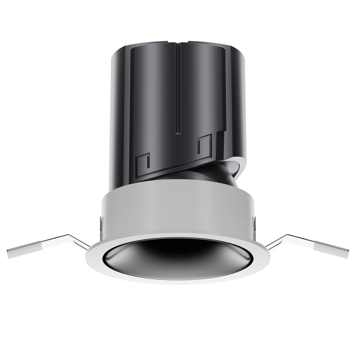 NOVA 95 architectural LED downlight with matte black reflector, deep recessed architectural LED downlight with CRI 95+.