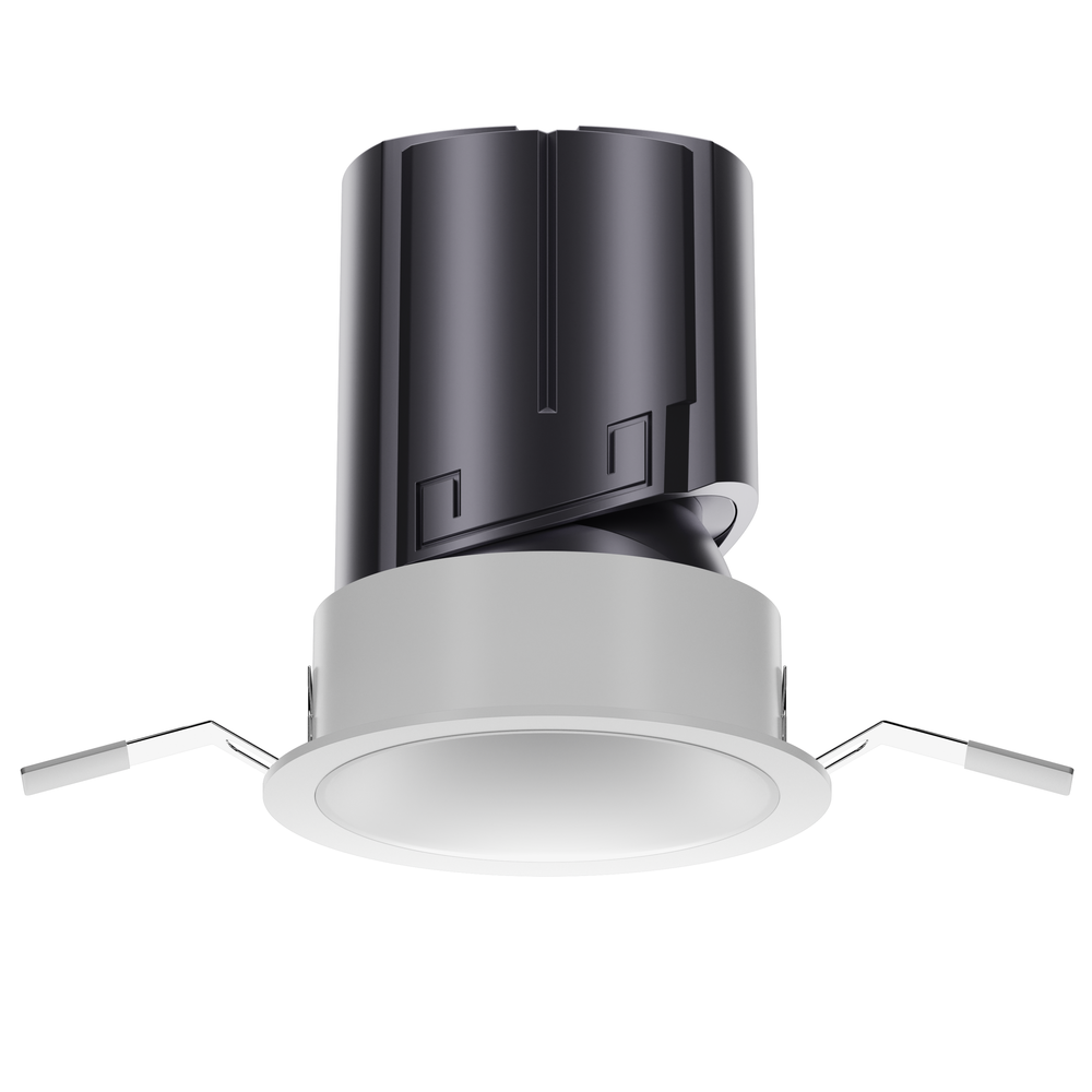 NOVA 95 architectural LED downlight with white reflector, deep recessed anti-glare optics and Ø95 mm cut-out.