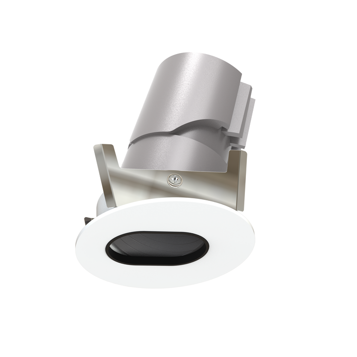 P1 2 inch round fixed LED recessed light with deep regressed optical design for luxury residential and hospitality lighting.