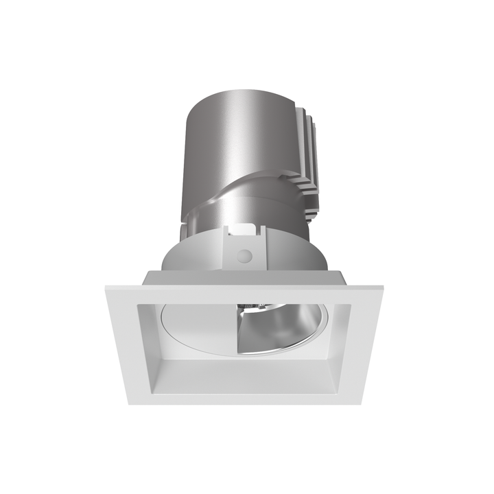 P1 3 inch square architectural LED wall wash downlight with precision asymmetric optics for smooth, uniform vertical wall illumination.