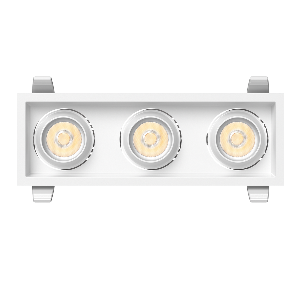 P1 3 inch triple architectural LED recessed downlight with three precision optical modules delivering uniform illumination for architectural lighting projects.