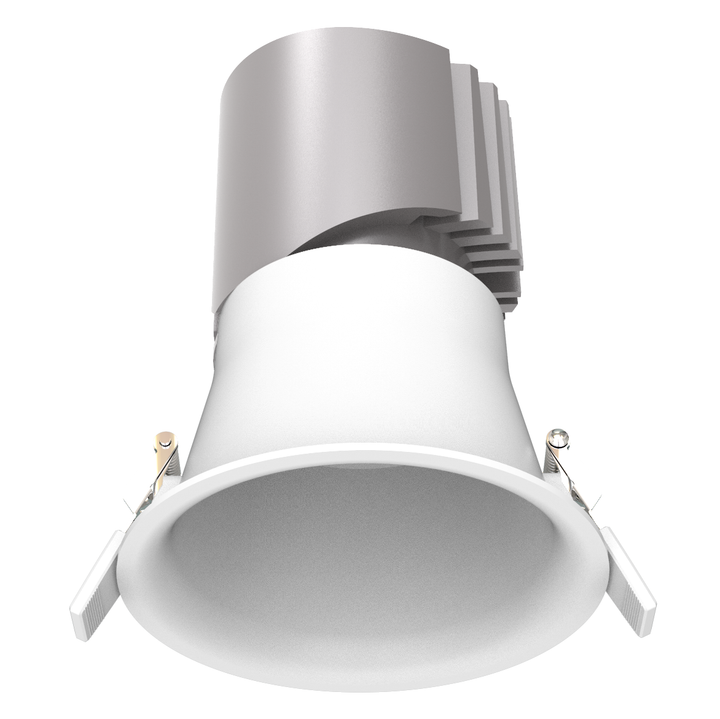 P1 5 inch architectural recessed downlight with white trim and deep optical housing designed for premium architectural lighting.