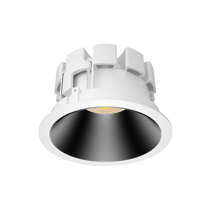 Anti-glare P1 Wide Beam Architectural LED Downlight with deep recessed optics for premium architectural interiors.