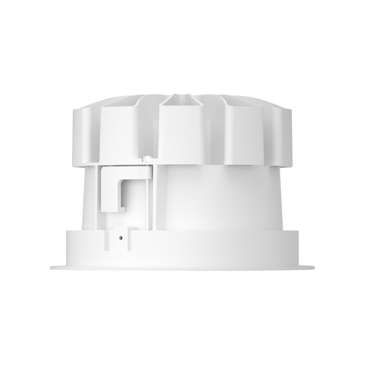 Rear view of the P1 Wide Beam Architectural LED Downlight showing the integrated aluminium heat sink and recessed mounting design.