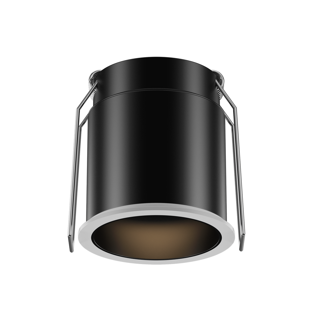 PIN 55 narrow beam architectural downlight with precision 5° beam in matte black finish.