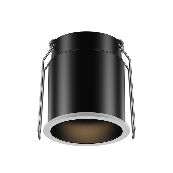 PIN 55 narrow beam architectural downlight with precision 5° beam in matte black finish.