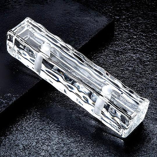Polished clear crystal brick with high light refraction effect