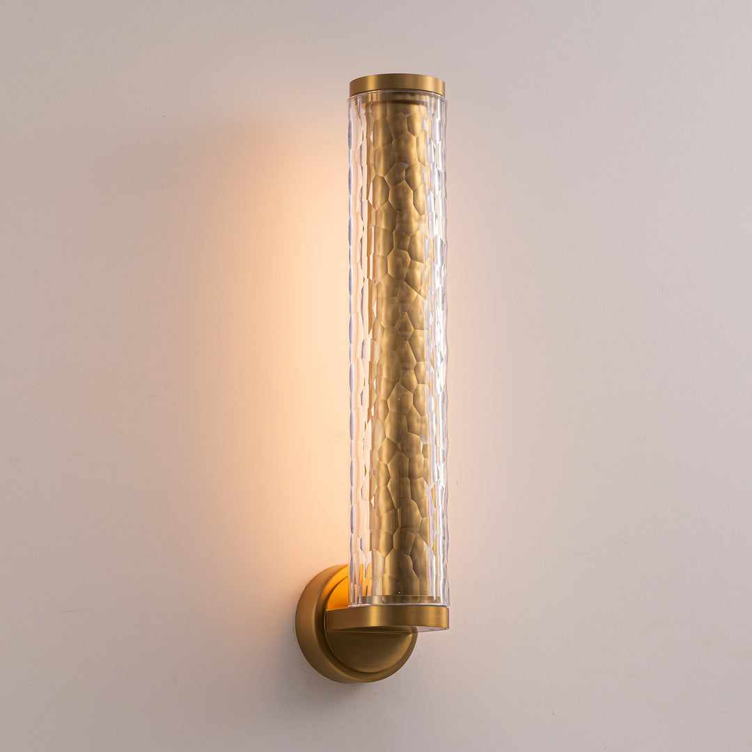 Prism Facet wall light with crystal glass and warm LED glow