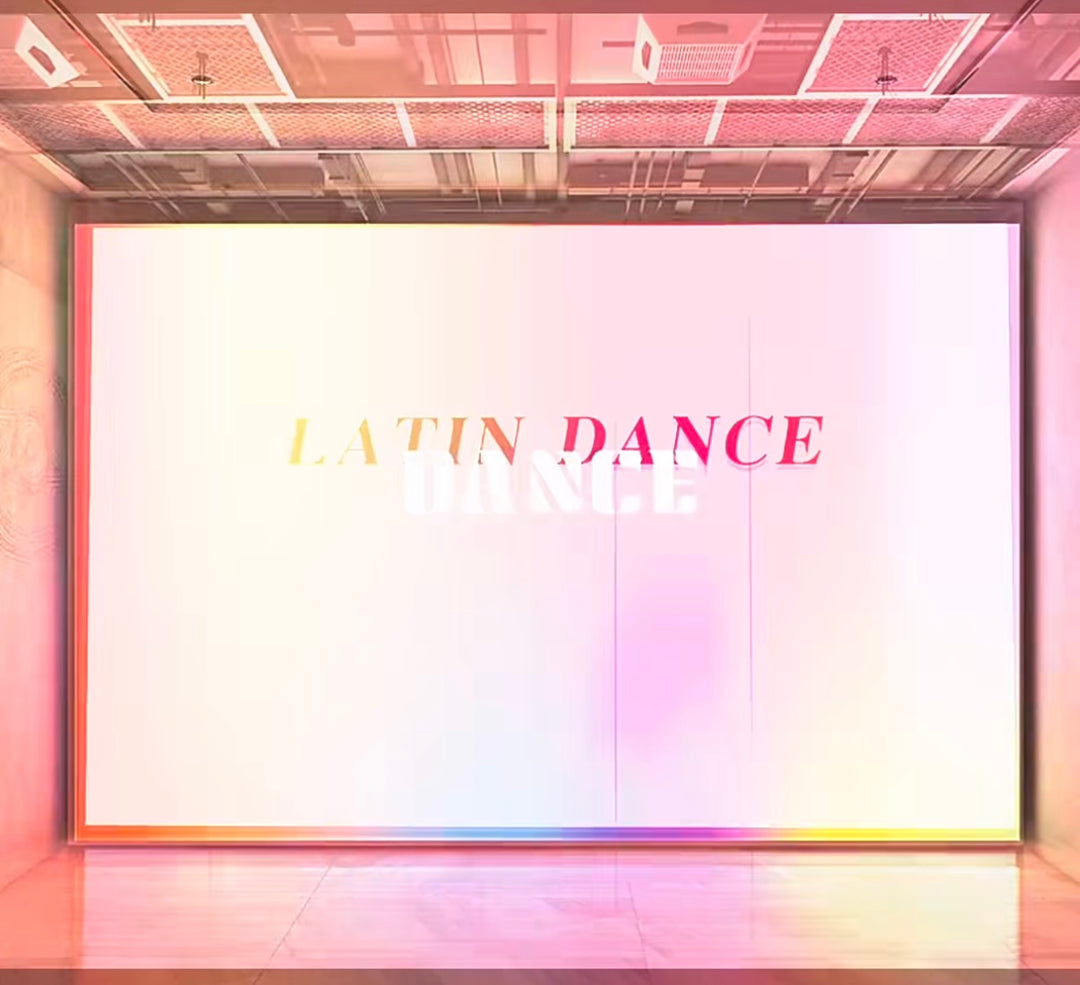 RGBW stretch ceiling panel used as a custom feature lighting installation with soft translucent glow.