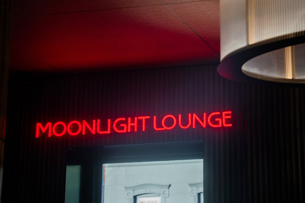 Moonlight Lounge illuminated signage