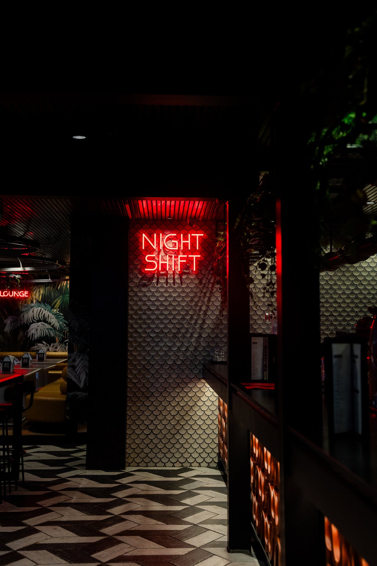 Night Shift illuminated signage