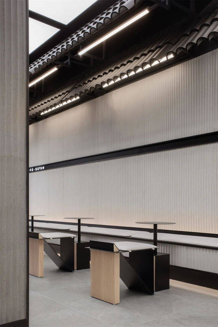 Ripple textured wall panel used as lightweight interior wall cladding with rhythmic vertical texture