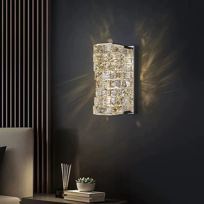 Savoy Wall Lamp 250 crystal wall light in modern interior, luxury LED wall lamp for hallways and living rooms