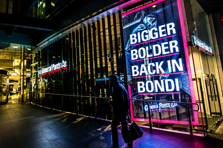 Shopfront Transparent LED Display for retail advertising and storefront media