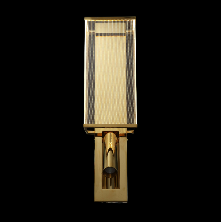 Silken DeLuxe Reading Lamp brass wall light side view with adjustable reading spot for contemporary bedside lighting