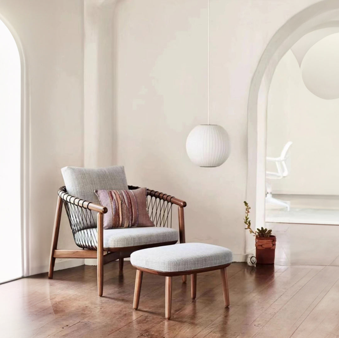 a pendant light used in a quiet corner space, adding soft ambient lighting and a calm, intimate atmosphere