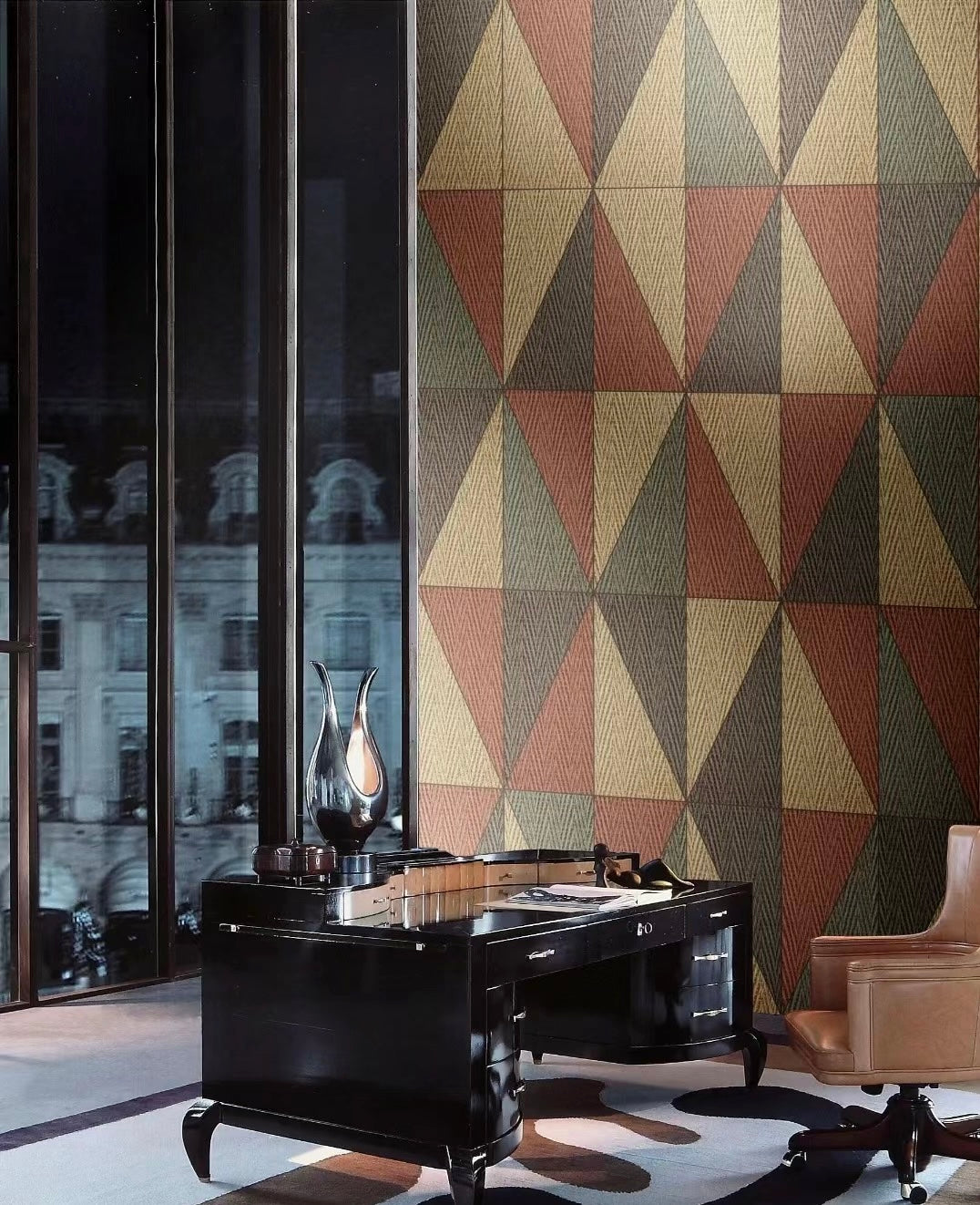 Soft Stone hemp weaved boards used in a commercial interior feature wall design