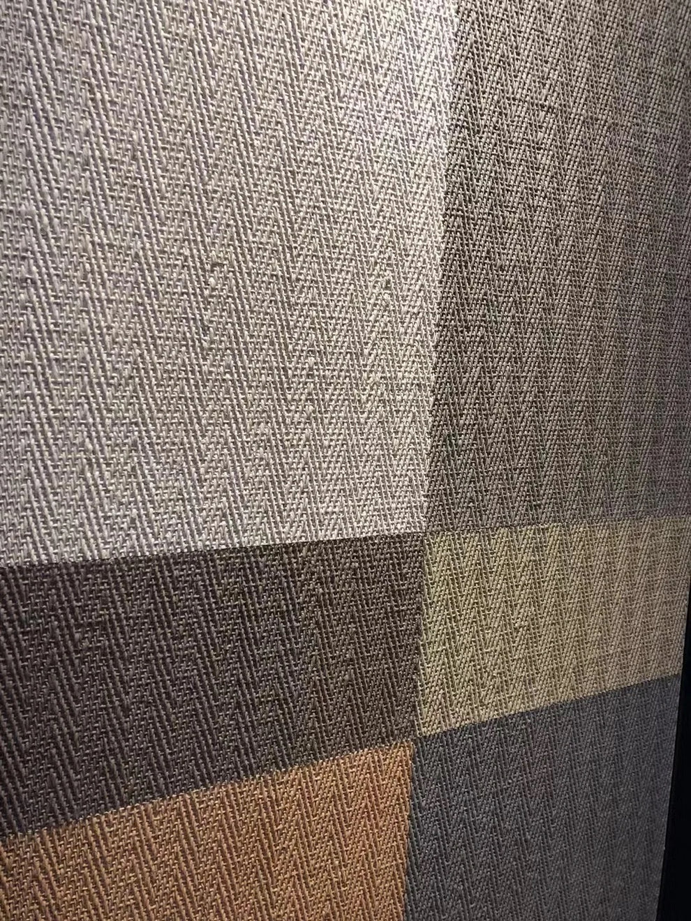 Soft Stone hemp weaved wall panels with mixed colour pattern design