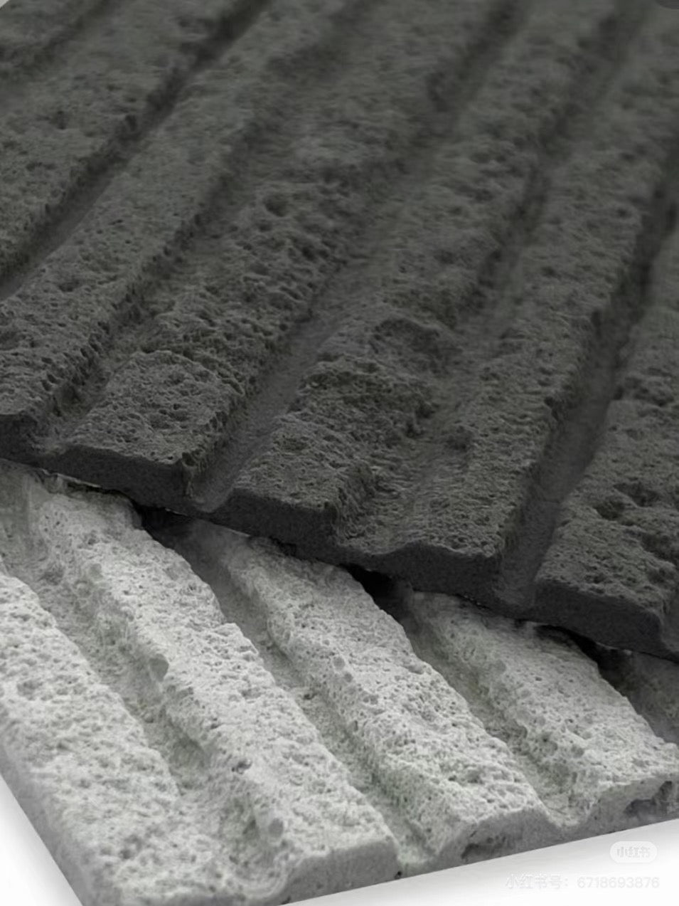 Close-up of Square Line Stone textured wall panel showing square linear stone surface detail