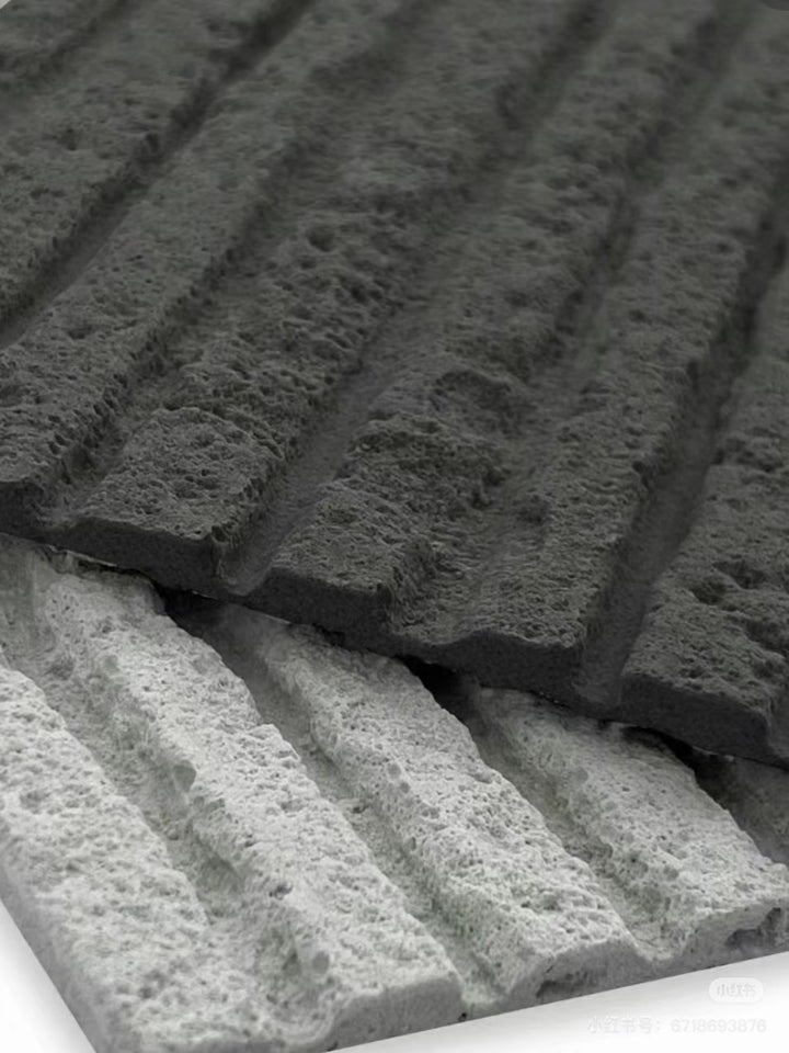 Close-up of Square Line Stone textured wall panel showing square linear stone surface detail