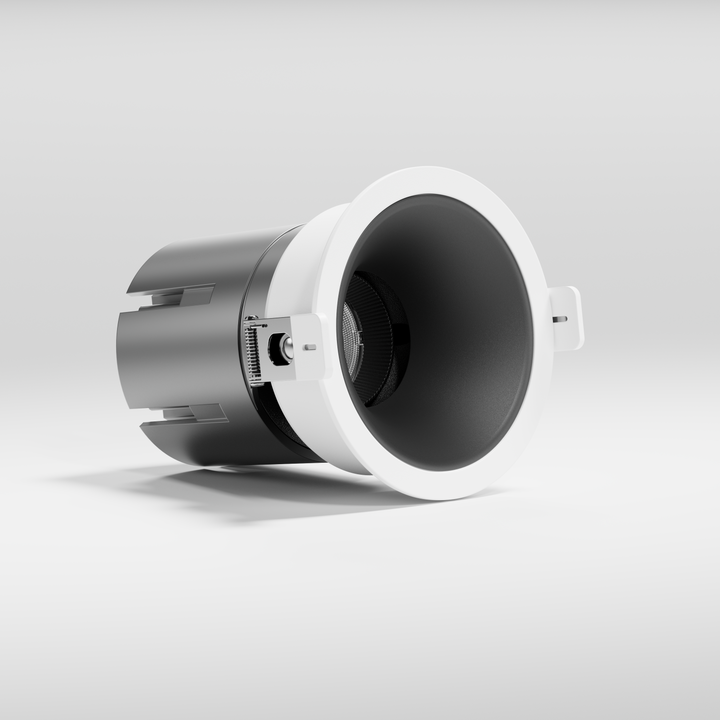 STAR Series recessed architectural LED downlight featuring a matte black reflector and clean architectural design.