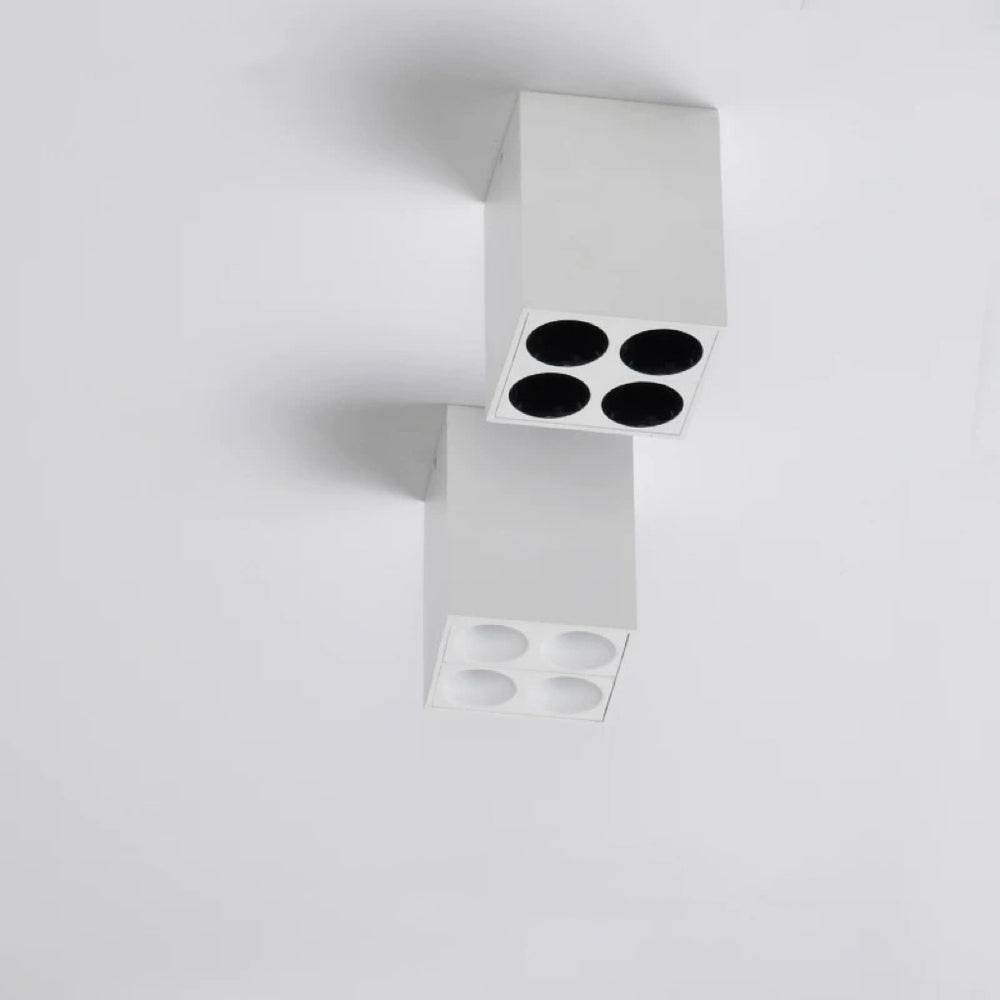 Starlink 8S Square Anti-Glare Surface Mounted LED Spotlight Installed In Modern Feature Ceiling Layout