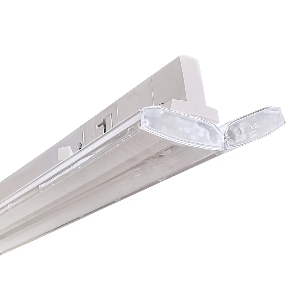 Dual-sided linear LED track light designed for supermarket shelves and retail aisle lighting systems