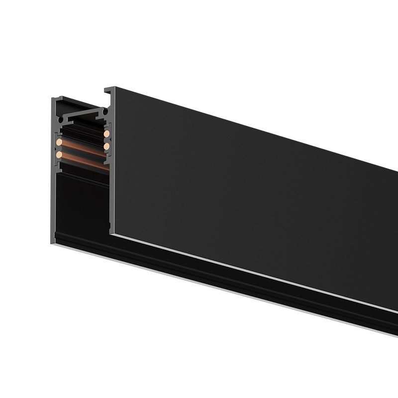 Surface-mounted and suspended magnetic track profile in black aluminium for DC48V magnetic lighting systems – 802 Pro