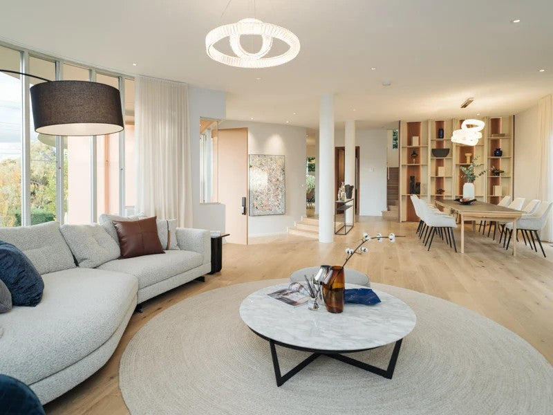 Pharaoh ring pendant above the main living room