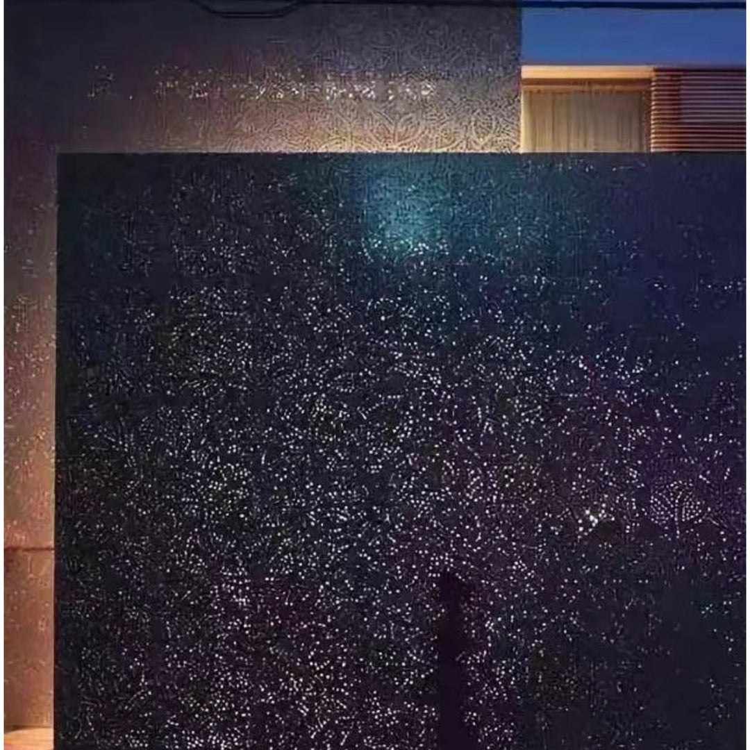 Transparent concrete feature wall with light transmitting effect in architectural setting