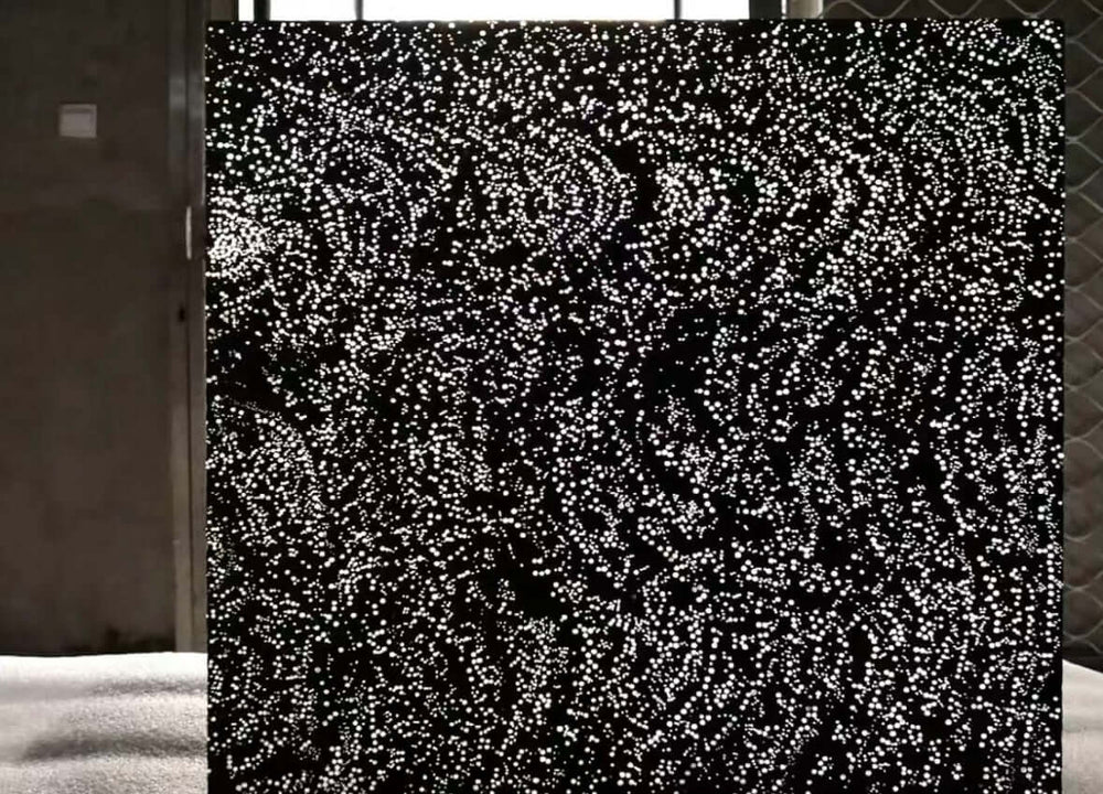 Close-up texture of transparent concrete panel with light transmission