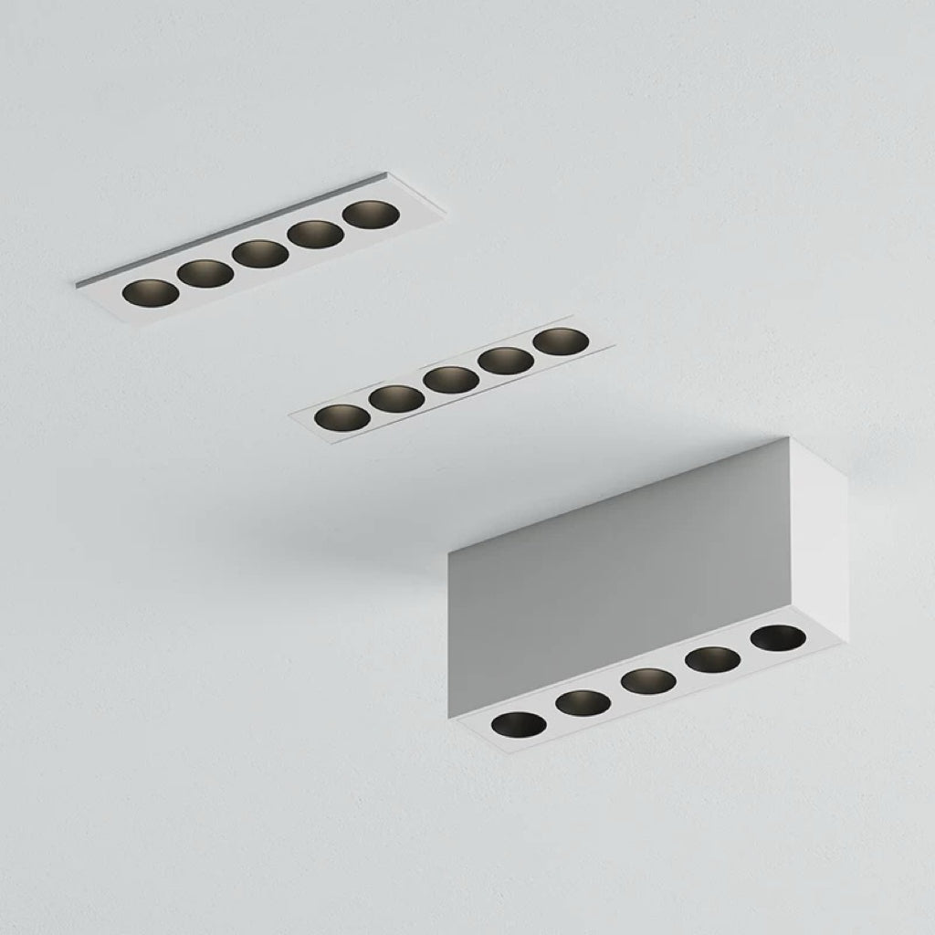 Trimless vs trim recessed vs surface mounted linear LED downlight installation
Architectural linear LED downlight trimless trim and surface mounted options