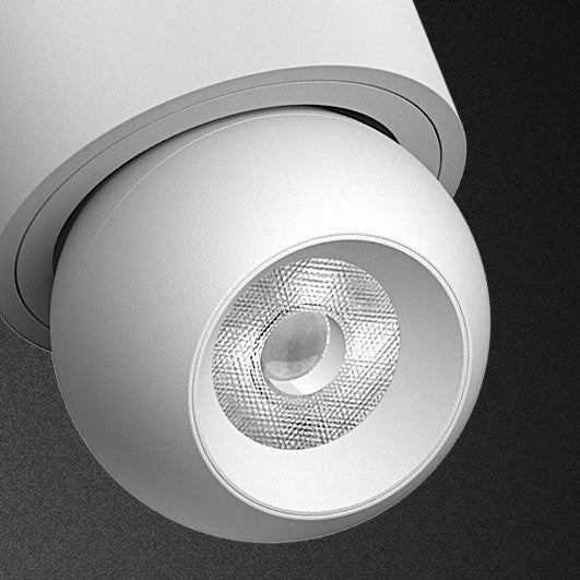 TSR 10 surface mounted LED spotlight showing adjustable rotatable projector head for focused residential and retail lighting