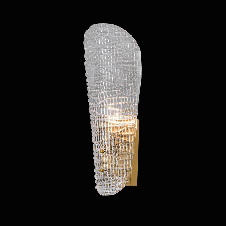designer vetraleaf crystal glass wall lamp product photo highlighting handcrafted leaf shade and warm ambient wall lighting