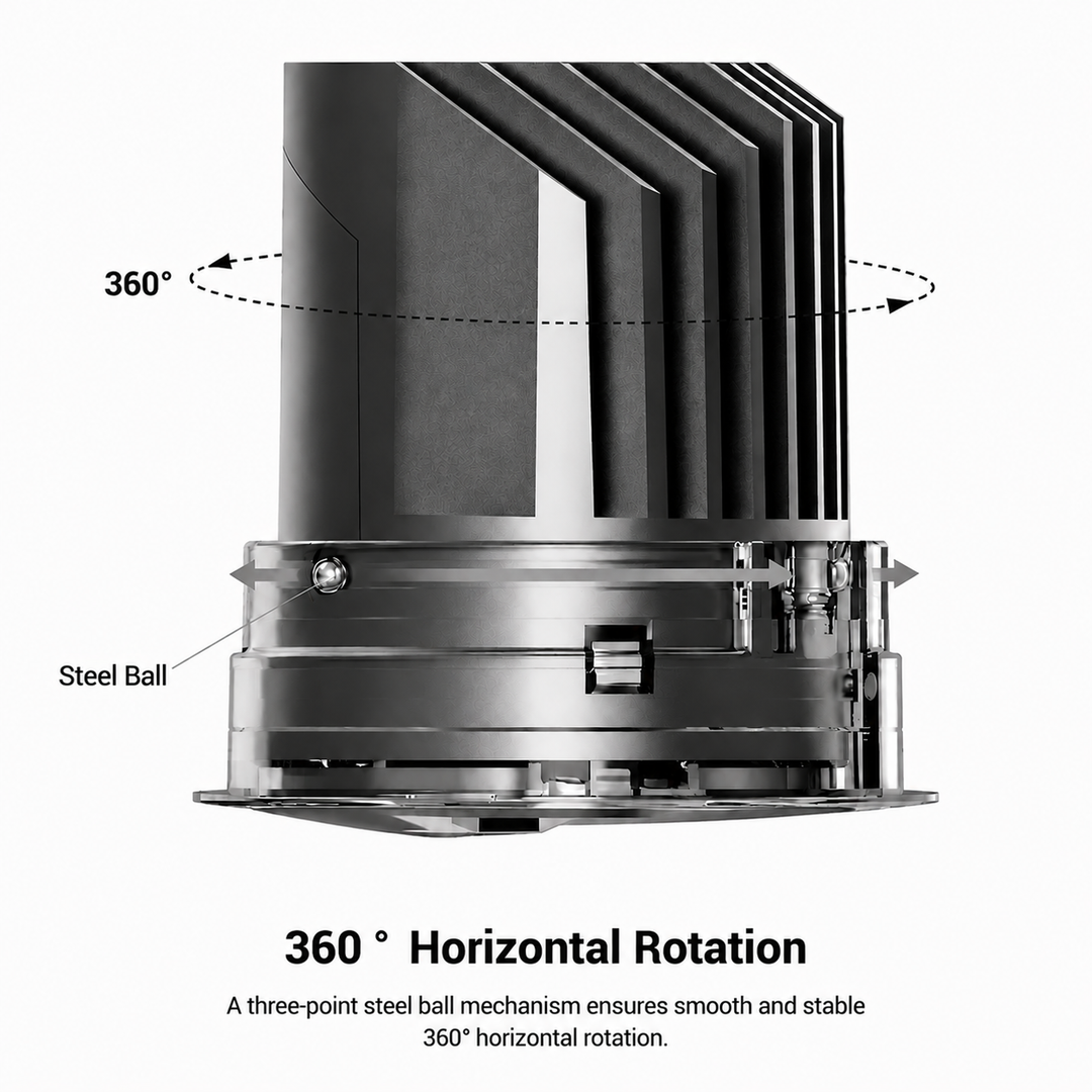 Architectural wall washer downlight cross section illustrating the removable optical module, side-mounted LED and asymmetric reflector for uniform wall illumination.