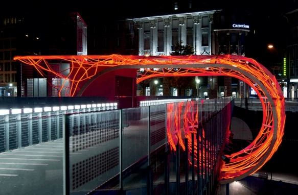 Large scale outdoor neon LED flex used for decorative architectural lighting