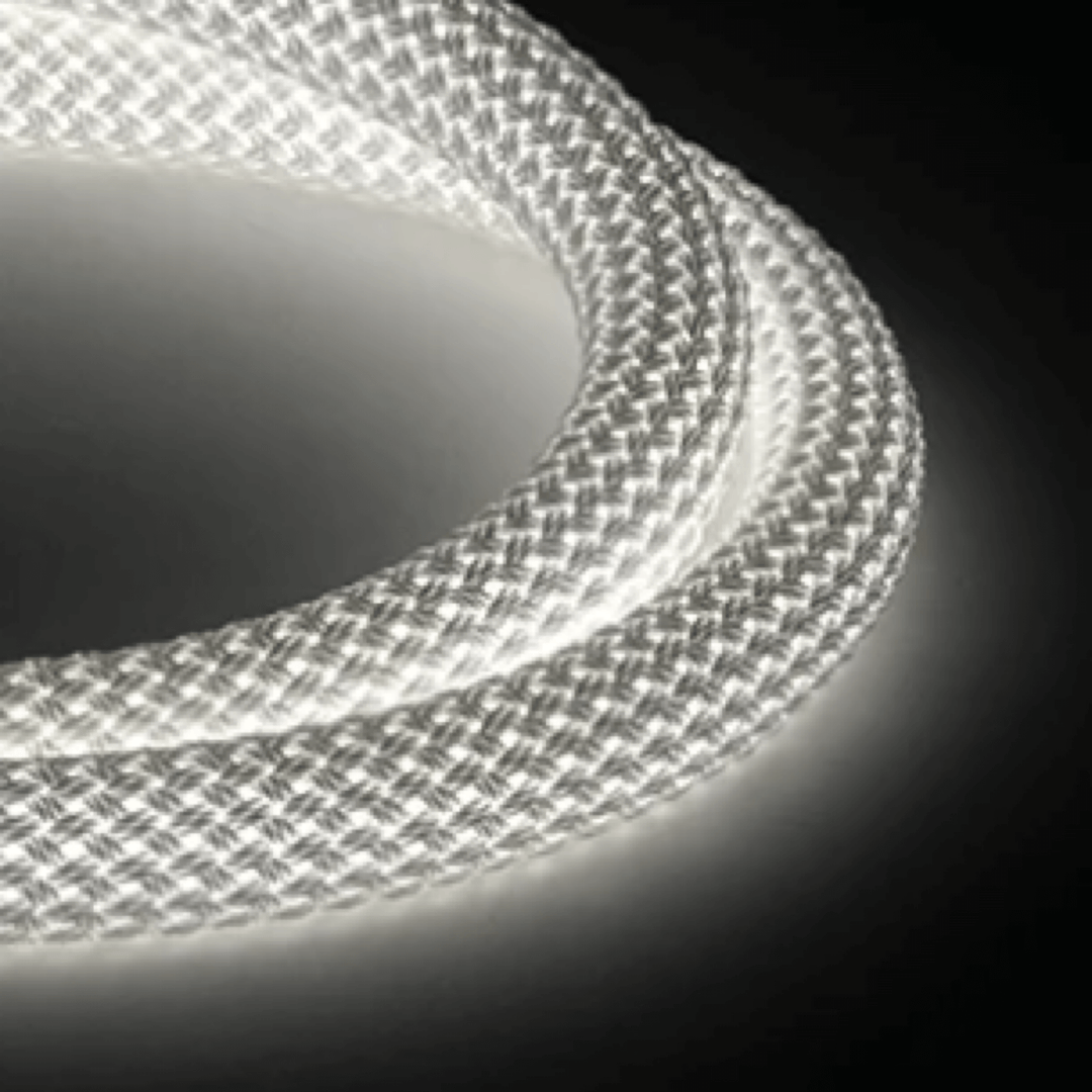 Woven 22mm LED neon rope light with uniform dot-free illumination for architectural lighting